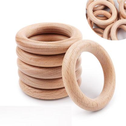 Beech Wood Teething Rings Set (5 Pack) 40mm-5pc by HitMyNeed