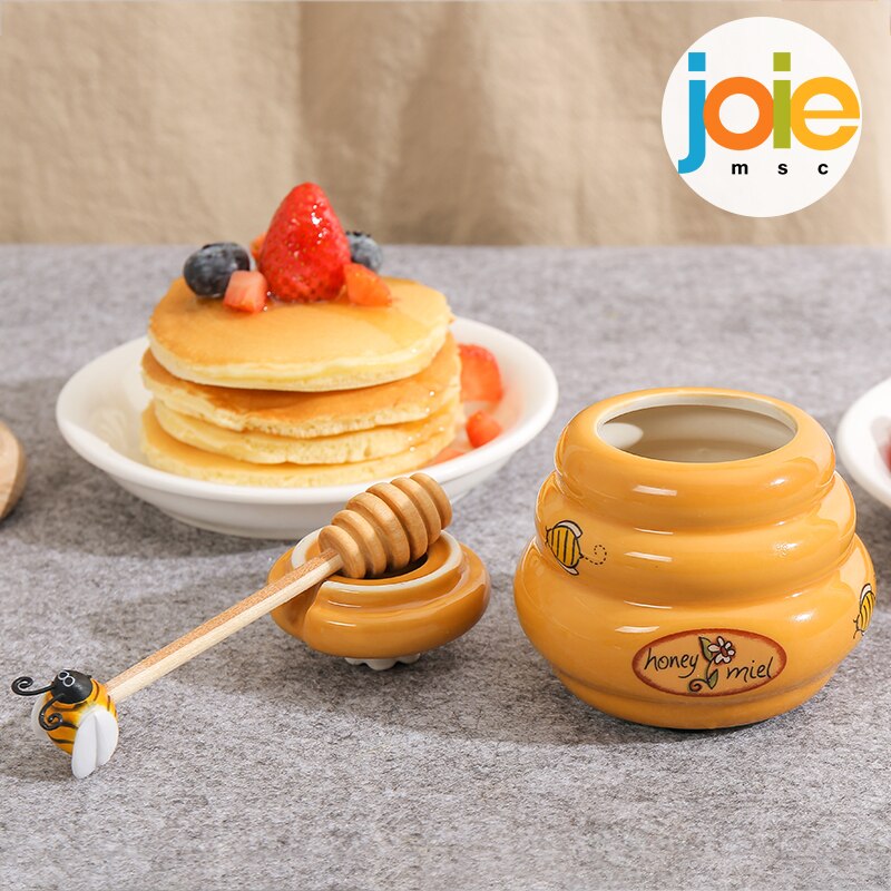 Beehive Ceramic Honey Jar with Dipper by HitMyNeed