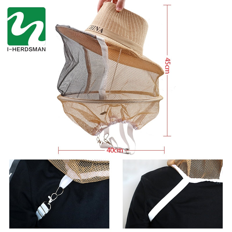 Beekeeping Veil with Mesh Hood and Adjustable Straps by HitMyNeed