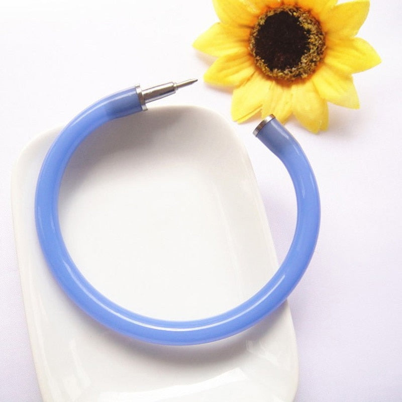 Bendable Bracelet Pens Set of 10 - Blue Ink Ballpoint by HitMyNeed