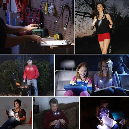 Bendable Neck Reading Light with 4 LEDs by HitMyNeed