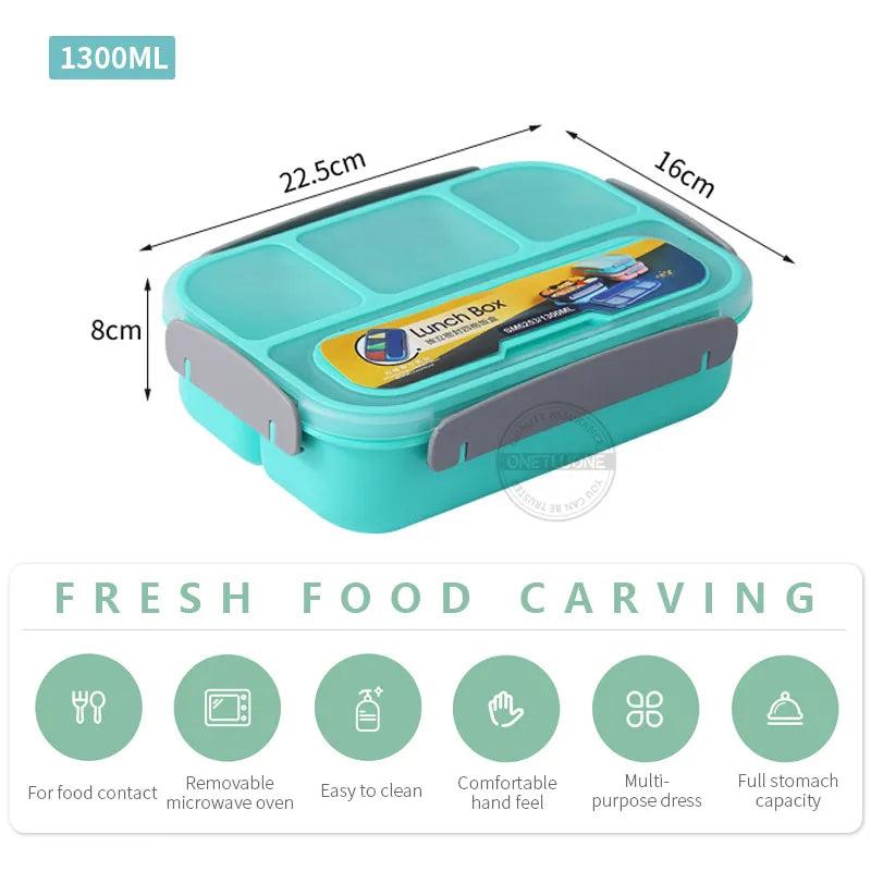 Bento Divided Lunch Container 1300ml by HitMyNeed