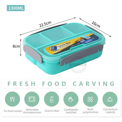 Bento Divided Lunch Container 1300ml by HitMyNeed
