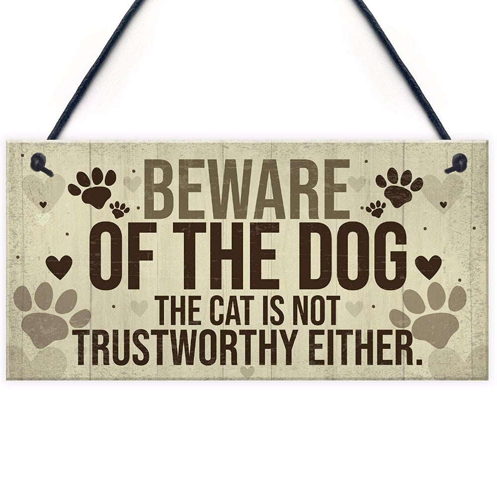 Beware of Dog Sign PVC Warning Plaque 10x5" by HitMyNeed