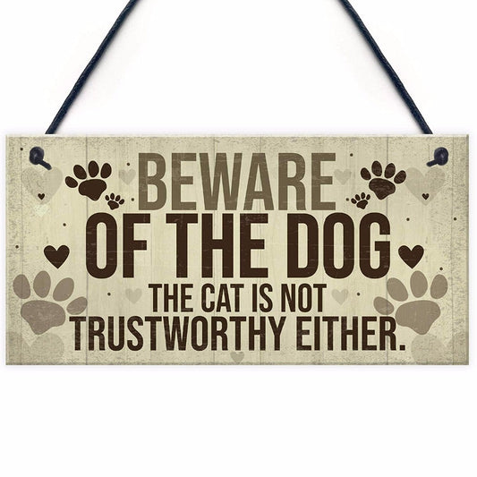 Beware of Dog Sign PVC Warning Plaque 10x5" by HitMyNeed