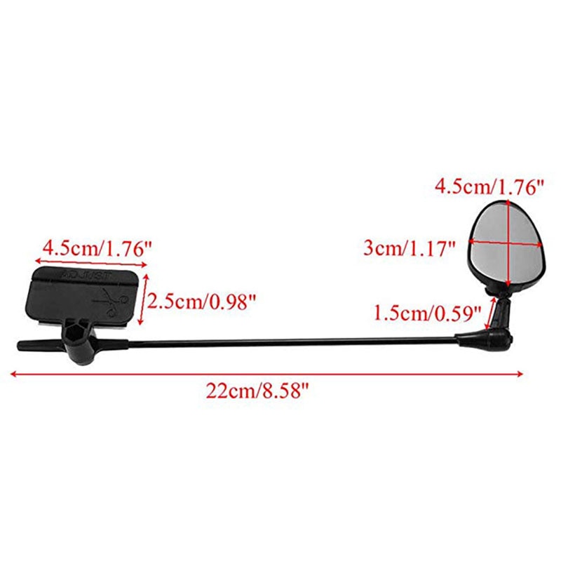 Bicycle Helmet Rear View Mirror with Aluminum Arm by HitMyNeed