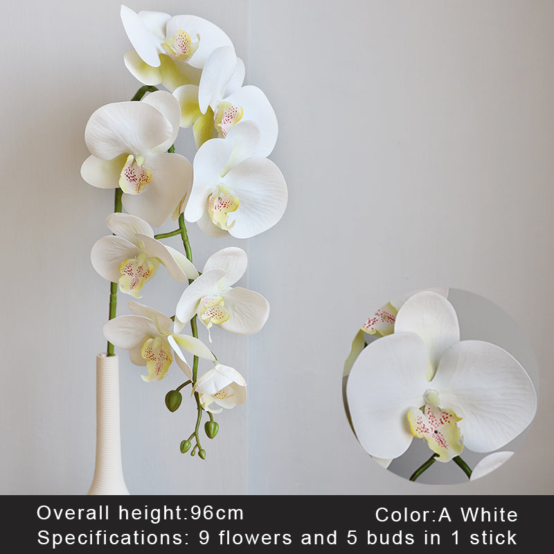 Big Realistic Artificial Orchid Stem, 96 cm a-white by HitMyNeed