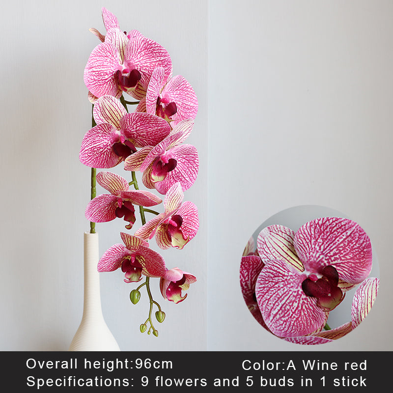 Big Realistic Artificial Orchid Stem, 96 cm a-wine-red by HitMyNeed