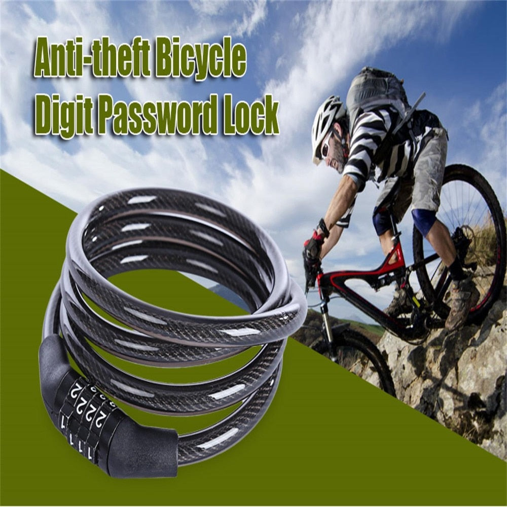 Bike Cable Lock with 4-Digit Combination, 110cm by HitMyNeed