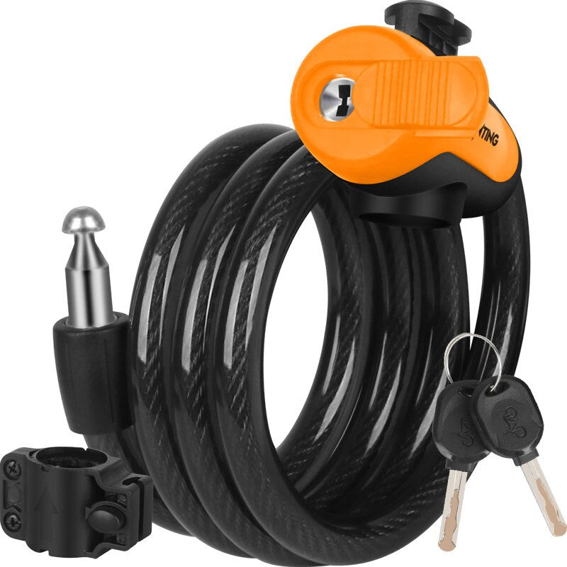 Bike Cable Lock with Key & Combo and Mounting Bracket by HitMyNeed