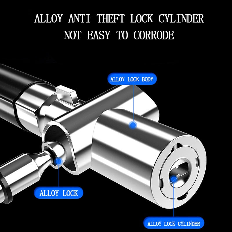 Bike Cable Lock with Key & Combo and Mounting Bracket by HitMyNeed