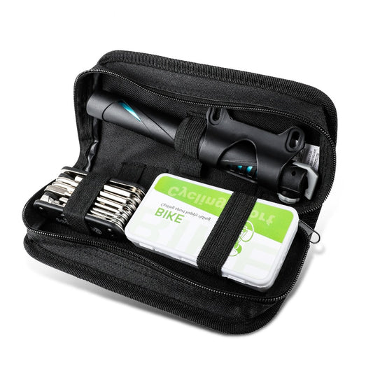 Bike Puncture Repair Kit with Pump and 11-in-1 Tool by HitMyNeed