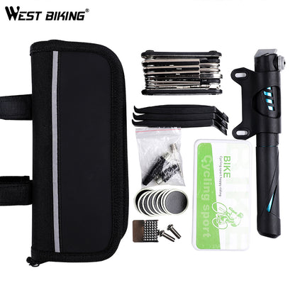 Bike Puncture Repair Kit with Pump and 11-in-1 Tool by HitMyNeed