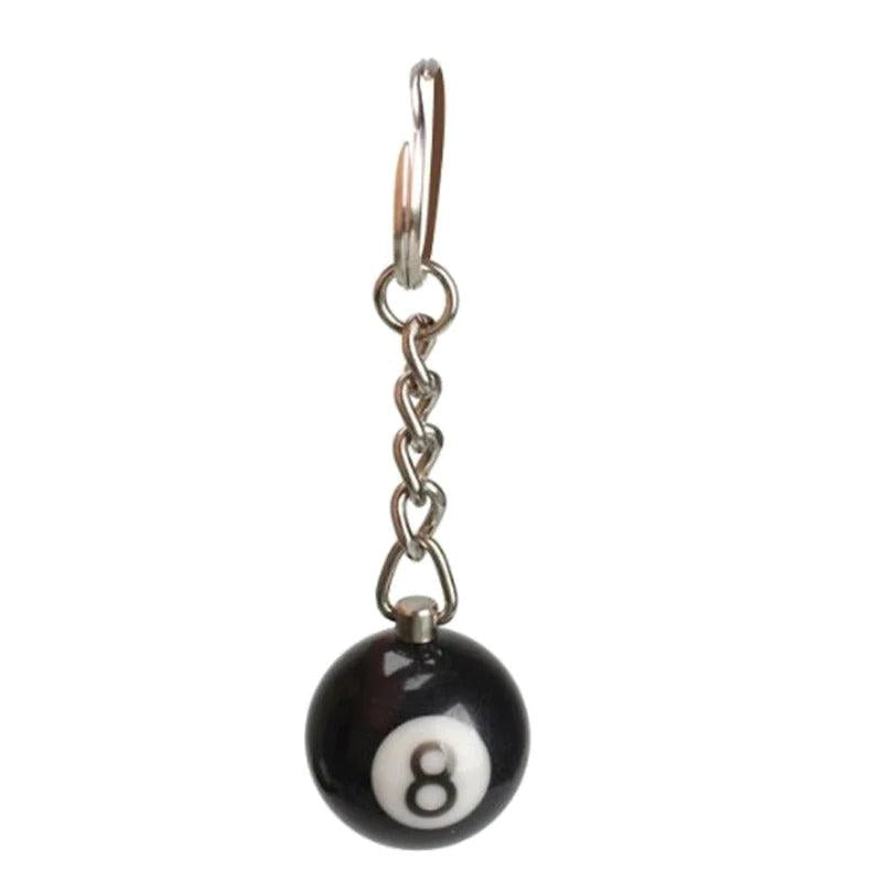 Billiard 8 Ball Keychain - Resin Pool Ball Accessory by HitMyNeed