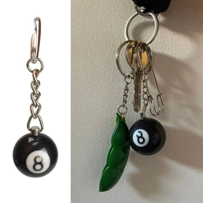 Billiard 8 Ball Keychain - Resin Pool Ball Accessory by HitMyNeed