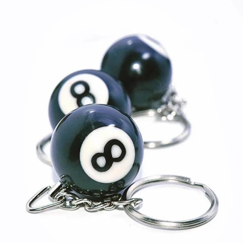 Billiard 8 Ball Keychain - Resin Pool Ball Accessory by HitMyNeed