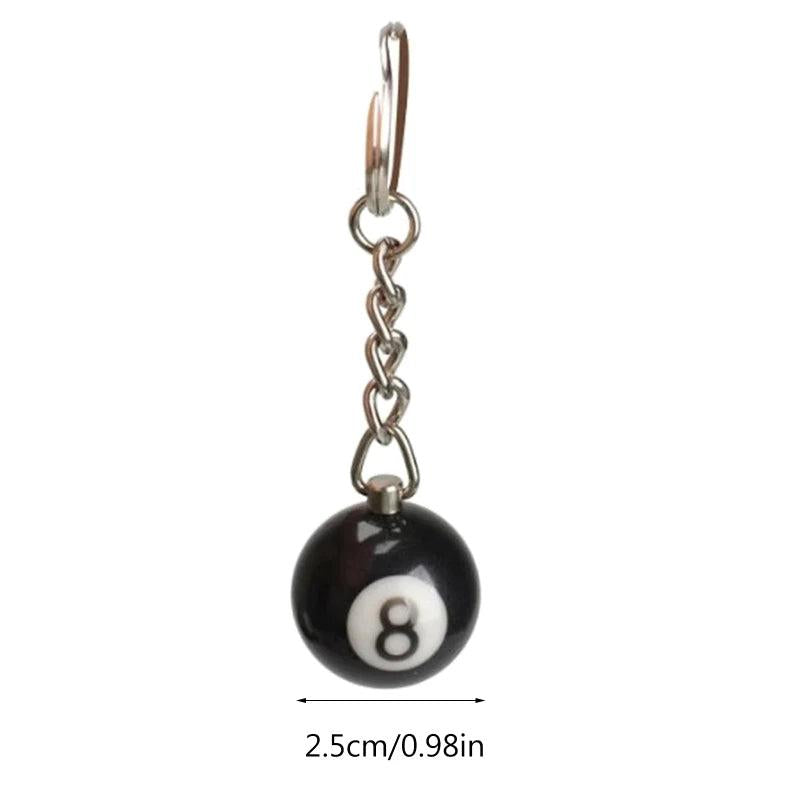 Billiard 8 Ball Keychain - Resin Pool Ball Accessory by HitMyNeed