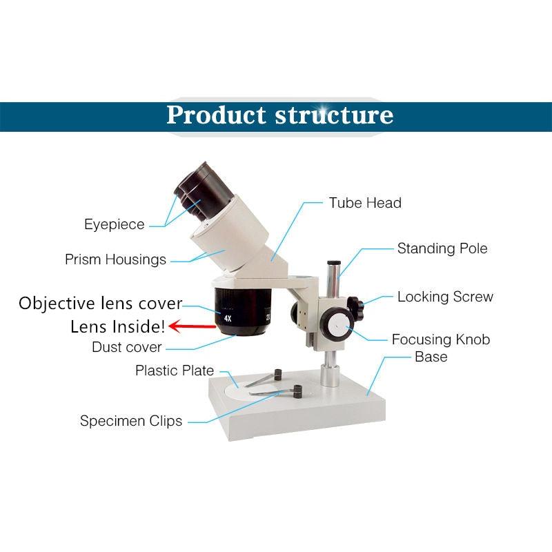 Binocular Microscope with Adjustable Light 20X-40X by HitMyNeed