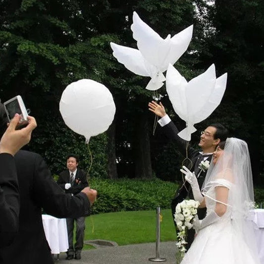 Biodegradable White Dove Foil Balloons (20 Pack) by HitMyNeed