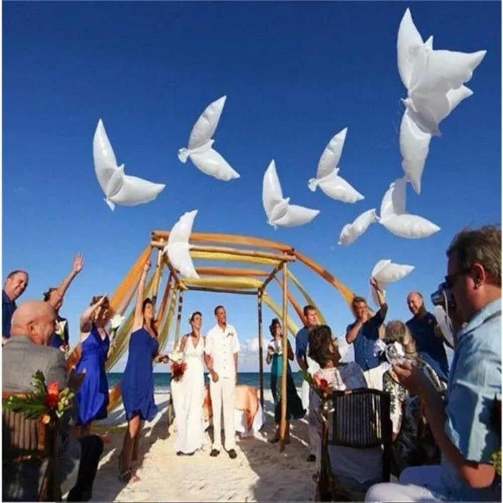 Biodegradable White Dove Foil Balloons (20 Pack) by HitMyNeed