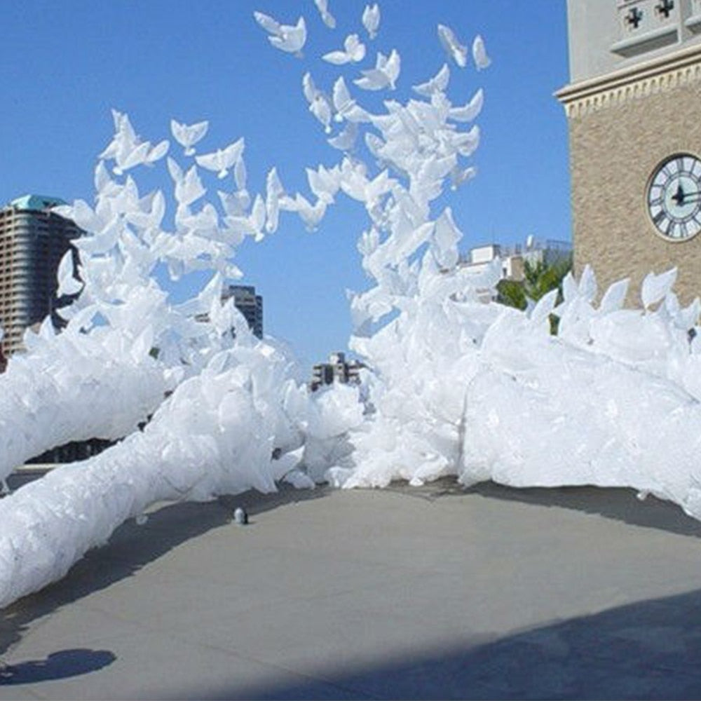 Biodegradable White Dove Foil Balloons (20 Pack) by HitMyNeed