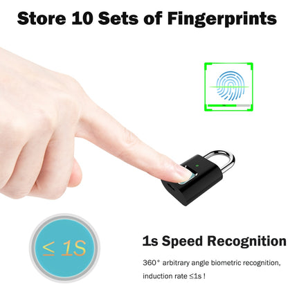 Biometric Fingerprint Padlock Rechargeable Lock by HitMyNeed