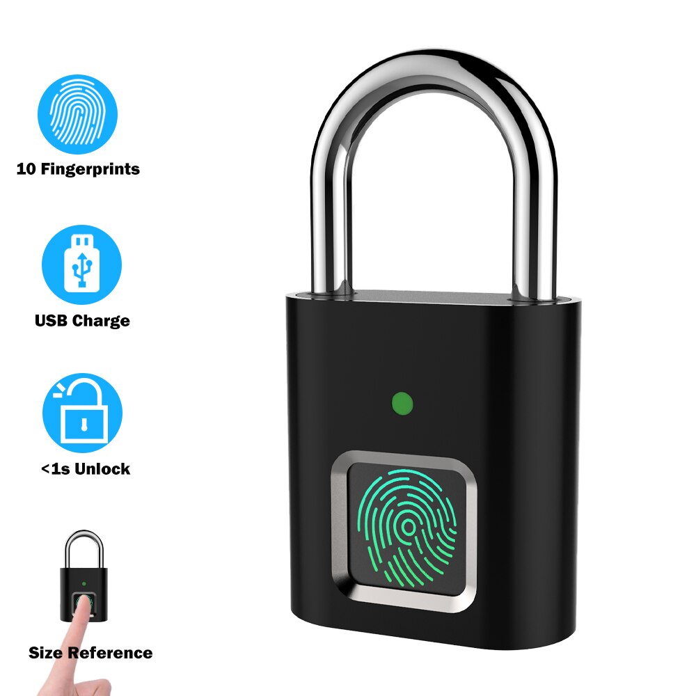Biometric Fingerprint Padlock Rechargeable Lock by HitMyNeed