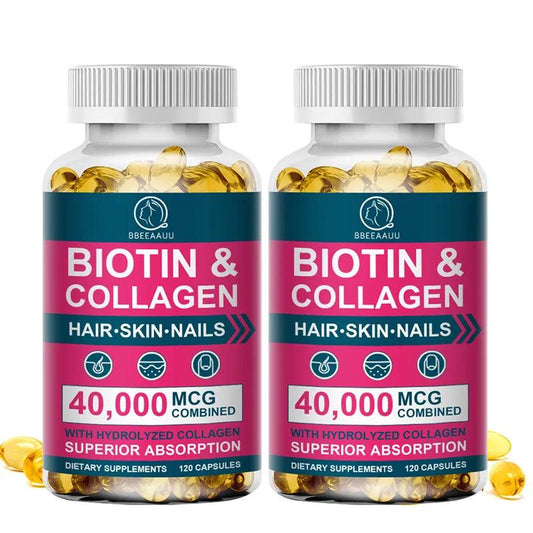 Biotin & Collagen Capsules for Hair, Skin & Nails 120pcs by HitMyNeed