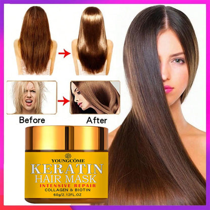 Biotin Collagen Keratin Hair Mask for Dry, Damaged Hair by HitMyNeed