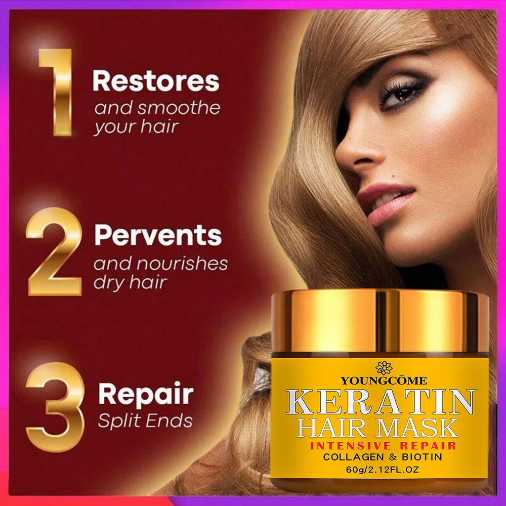Biotin Collagen Keratin Hair Mask for Dry, Damaged Hair by HitMyNeed