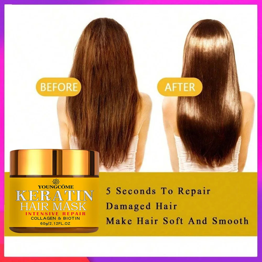 Biotin Collagen Keratin Hair Mask for Dry, Damaged Hair by HitMyNeed