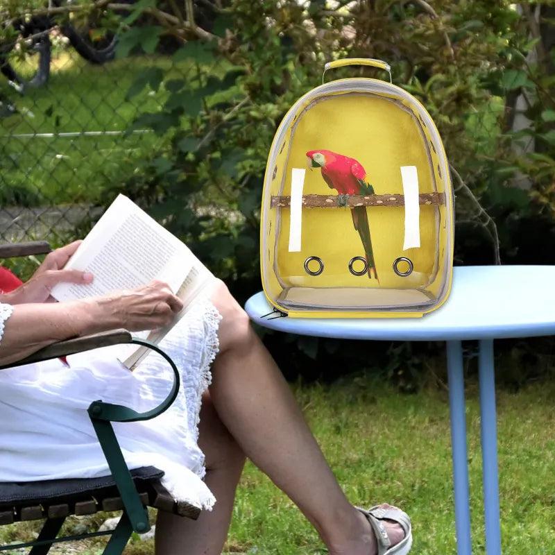 Bird Backpack Carrier with Perch and Ventilation by HitMyNeed
