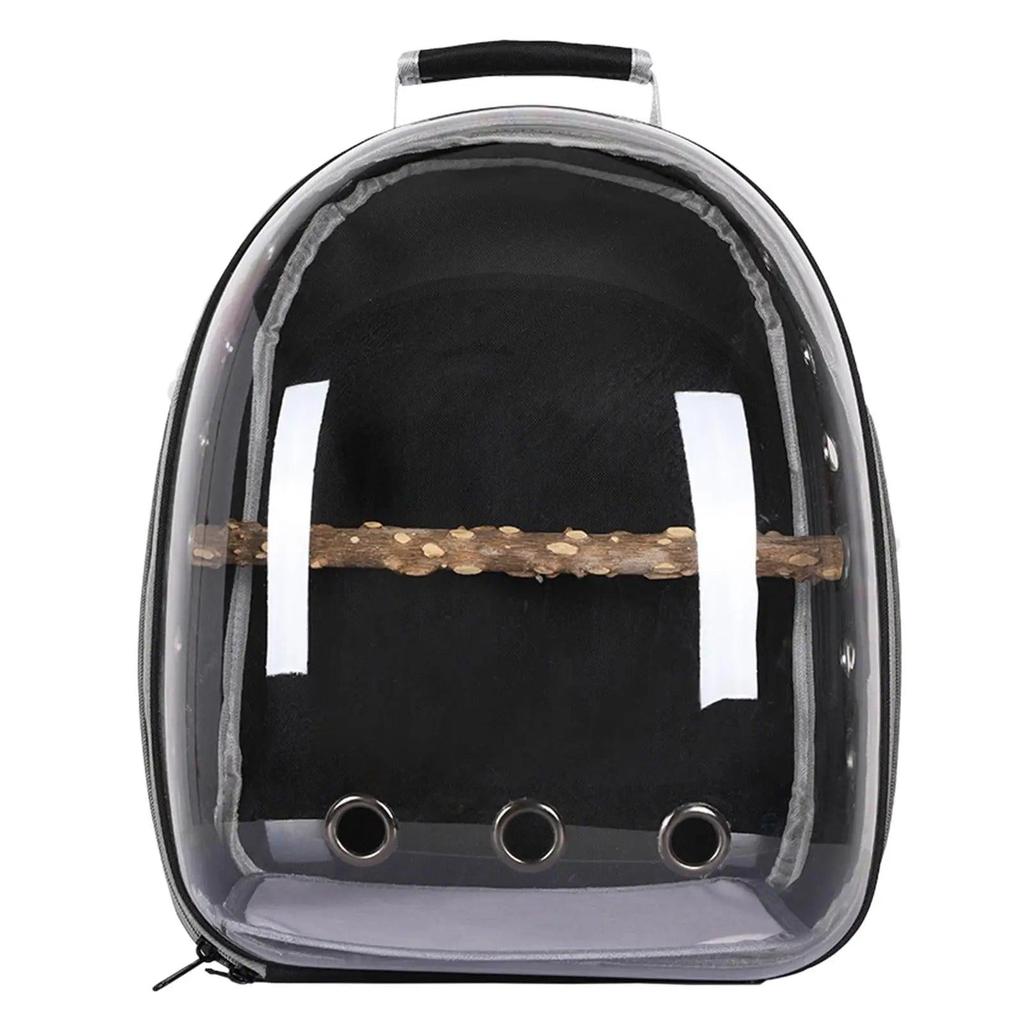 Bird Backpack Carrier with Perch and Ventilation black by HitMyNeed