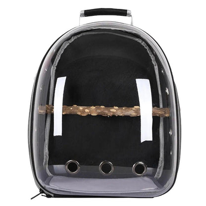 Bird Backpack Carrier with Perch and Ventilation black by HitMyNeed