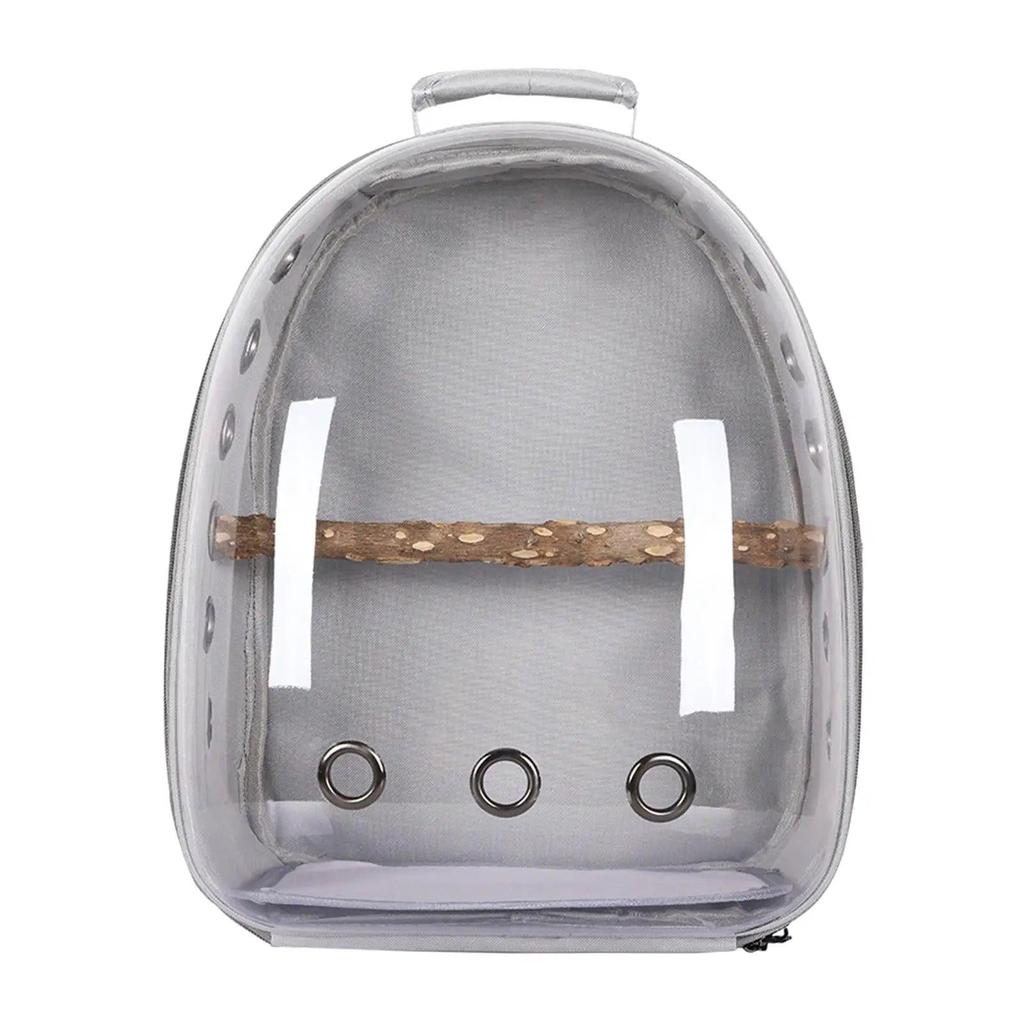 Bird Backpack Carrier with Perch and Ventilation gray by HitMyNeed