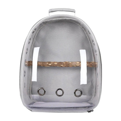 Bird Backpack Carrier with Perch and Ventilation gray by HitMyNeed