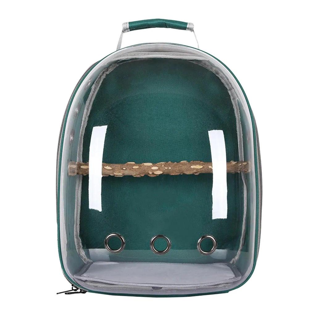 Bird Backpack Carrier with Perch and Ventilation green by HitMyNeed