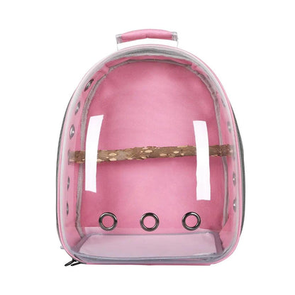 Bird Backpack Carrier with Perch and Ventilation pink by HitMyNeed