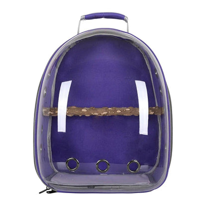 Bird Backpack Carrier with Perch and Ventilation purple by HitMyNeed