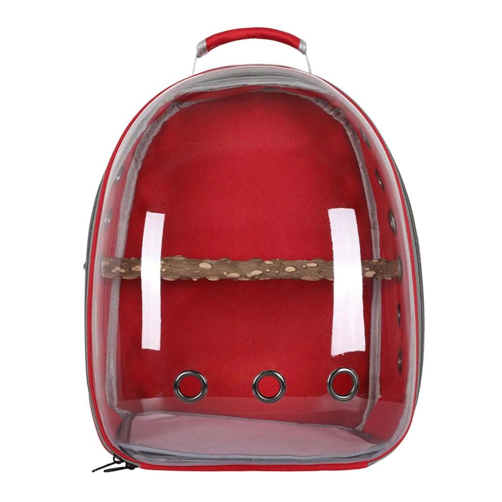 Bird Backpack Carrier with Perch and Ventilation red by HitMyNeed