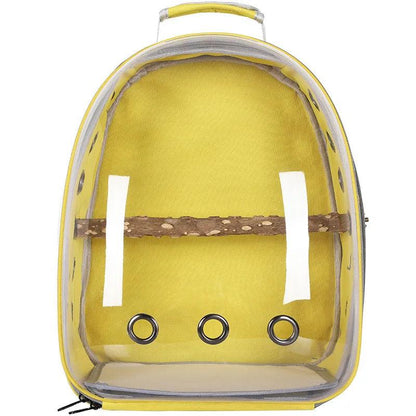 Bird Backpack Carrier with Perch and Ventilation yellow by HitMyNeed