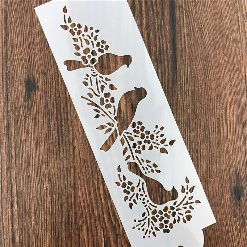 Bird Design Airbrush Stencil - Reusable PVC Template by HitMyNeed