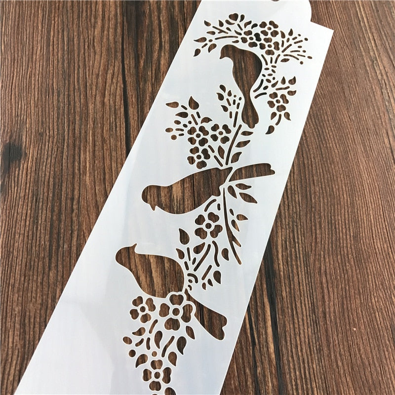 Bird Design Airbrush Stencil - Reusable PVC Template by HitMyNeed