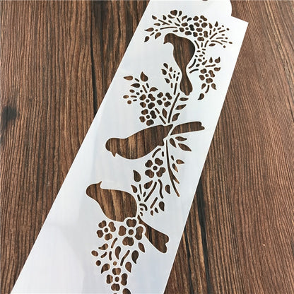 Bird Design Airbrush Stencil - Reusable PVC Template by HitMyNeed