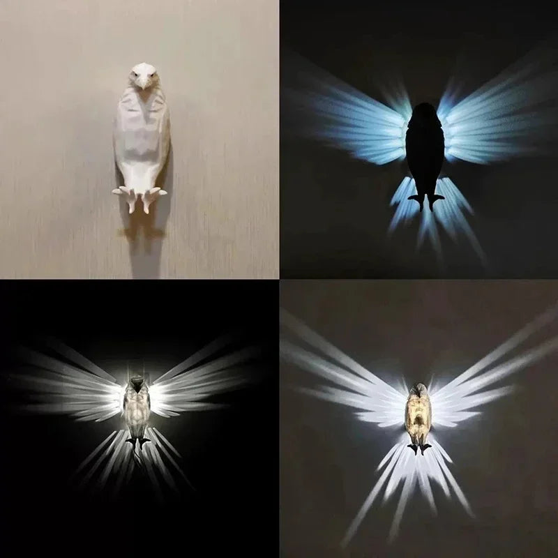 Bird Wall Lamp 3D Owl Eagle Projection Sconce by HitMyNeed
