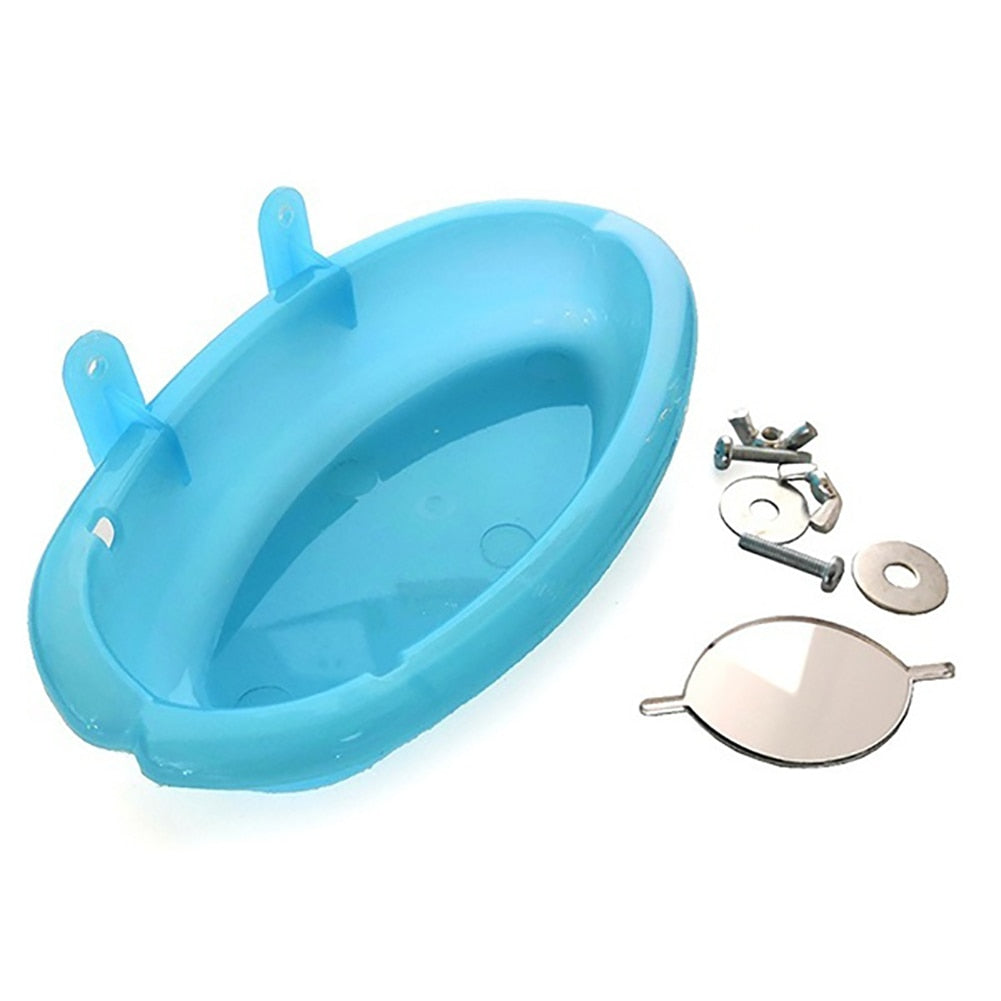 Birdcage Bath with Mirror for Small Pet Birds by HitMyNeed