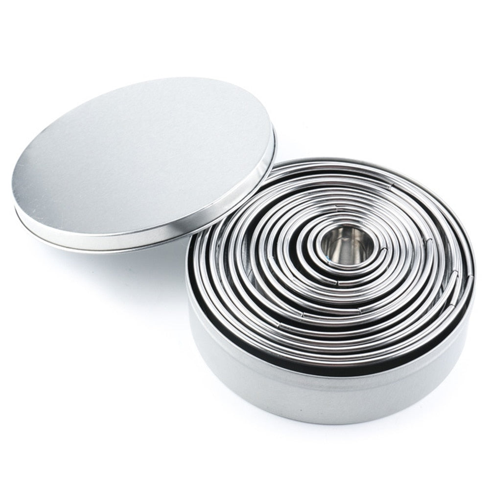 Biscuit and Doughnut Cutter Set, 14 Piece Stainless Steel by HitMyNeed