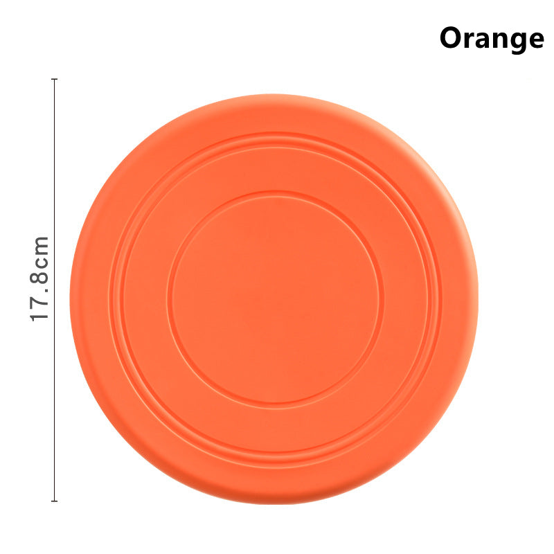 Bite Proof Silicone Frisbee Pet Toy 17.8cm orange by HitMyNeed