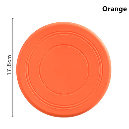 Bite Proof Silicone Frisbee Pet Toy 17.8cm orange by HitMyNeed