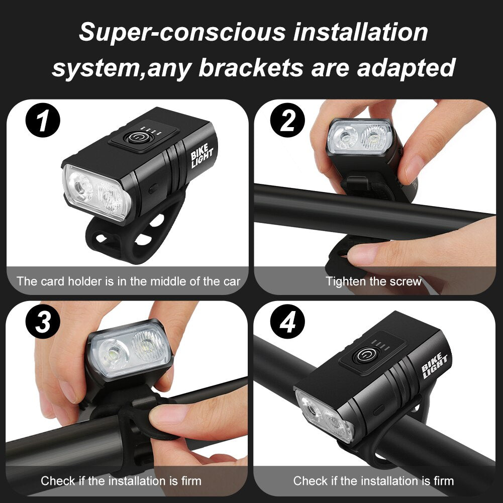 BK02 USB Rechargeable Bike Headlight with 6 Modes by HitMyNeed